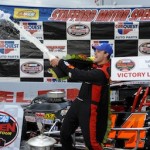 Bobby Santos III celebrates his Whelen Modified Tour Fall Final win in 2012 at Stafford Spedway (Photo: Corey Sipkin/NASCAR)