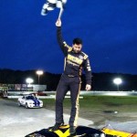 Jeff Rocco Waterford Win 10-27-12 Jeff Rocco celebrates his first SK Modified victory in 2012 at the Waterford Speedbowl