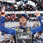 Jimmie Johnson celebrates his second Daytona 500 victory Sunday (Photo: Chris Graythen/Getty Images)