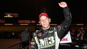Justin Bonsignore celebrates Saturday at Monadnock Speedway (Photo: Alex Trautwig/Getty Images for NASCAR)