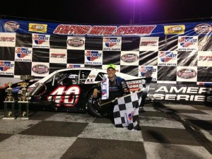 Ryan Preece celebrates in SK Modified victory lane Friday at Stafford Motor Speedway (Photo: Stafford Speedway)