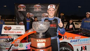 Ryan Preece celebrates his first NASCAR Whelen Modified Tour championship Sunday at Thompson Speedway (Photo: Darren McCollester/Getty Images for NASCAR)