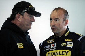 Todd Parrott (left) talks with Sprint Cup Series driver Marcos Ambrose during a test in January (Photo: Jared C. Tilton/Getty Images for NASCAR)